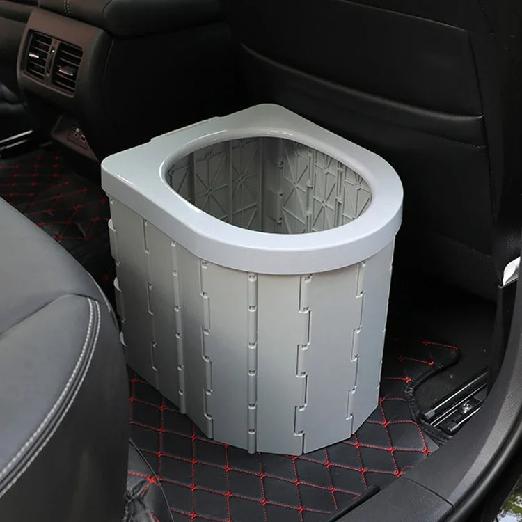 Toilettes portables pliantes intégrées pour voiture, toilettes de camping en plein air pour voyage en voiture autonome, toilettes voiture (gris clair), toilettes voiture (noir)