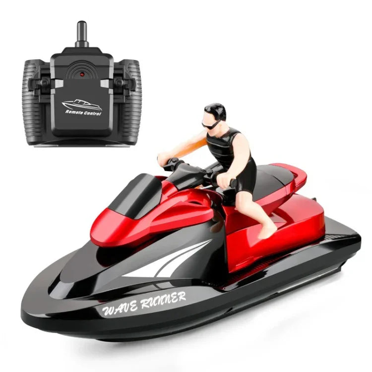 Bateau à moteur électrique télécommandé 809 2,4 GHz, modèle de yacht électrique haute vitesse, jouet aquatique pour enfants, spécifications, batterie simple (rouge), batterie simple (bleue)