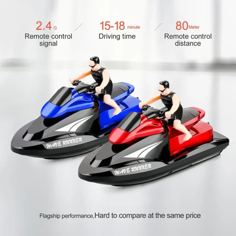 Bateau à moteur électrique télécommandé 809 2,4 GHz, modèle de yacht électrique haute vitesse, jouet aquatique pour enfants, spécifications, batterie simple (rouge), batterie simple (bleue)