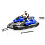 Bateau à moteur électrique télécommandé 809 2,4 GHz, modèle de yacht électrique haute vitesse, jouet aquatique pour enfants, spécifications, batterie simple (rouge), batterie simple (bleue)