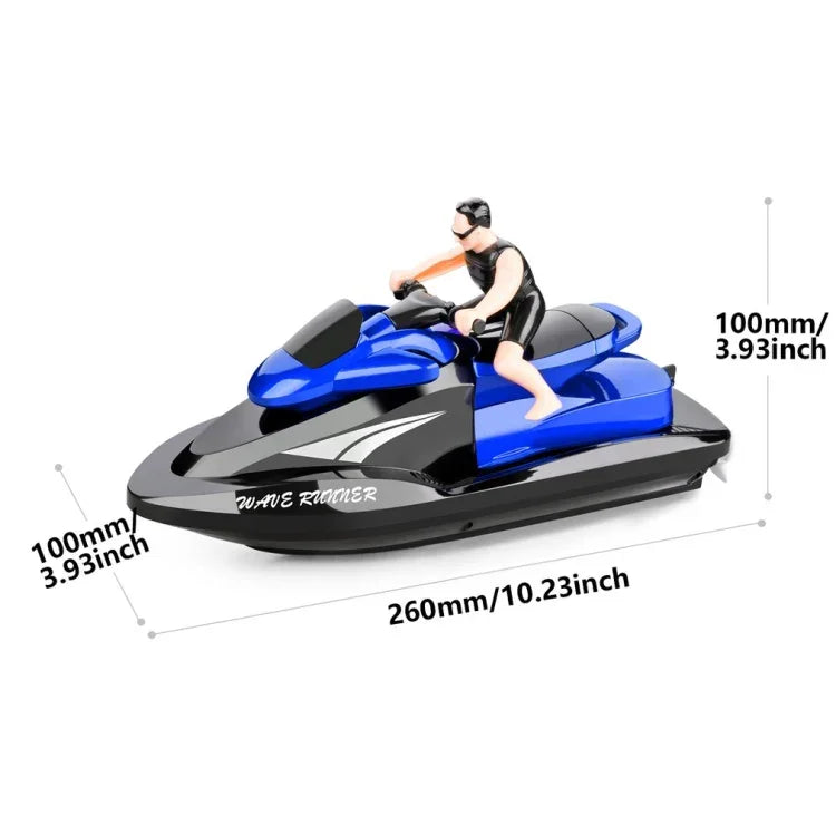 Bateau à moteur électrique télécommandé 809 2,4 GHz, modèle de yacht électrique haute vitesse, jouet aquatique pour enfants, spécifications, batterie simple (rouge), batterie simple (bleue)