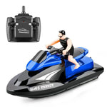 Bateau à moteur électrique télécommandé 809 2,4 GHz, modèle de yacht électrique haute vitesse, jouet aquatique pour enfants, spécifications, batterie simple (rouge), batterie simple (bleue)