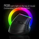 Souris verticale sans fil double mode Bluetooth DELUX M618C 6 boutons 1600 DPI RVB, M618C (blanc), M618C (noir)