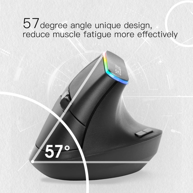 Souris verticale sans fil double mode Bluetooth DELUX M618C 6 boutons 1600 DPI RVB, M618C (blanc), M618C (noir)