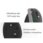 Souris verticale sans fil double mode Bluetooth DELUX M618C 6 boutons 1600 DPI RVB, M618C (blanc), M618C (noir)