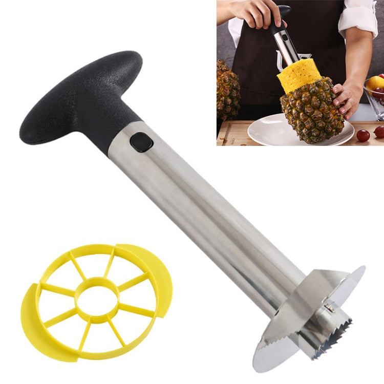 2 éplucheurs-découpeurs d'ananas en acier inoxydable, coupe-fruits, outils de cuisine, vide-ananas (manche noir), vide-ananas (manche jaune)