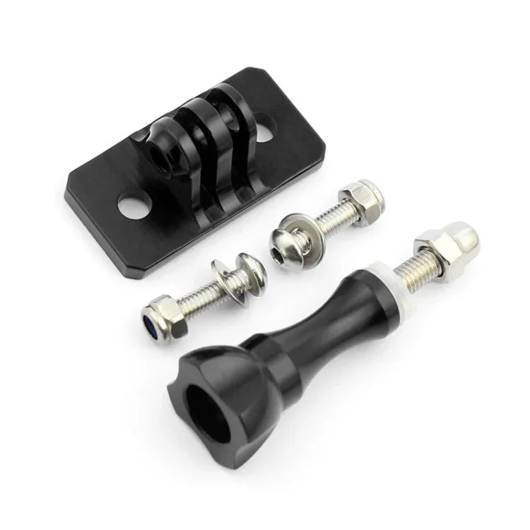 Support de fixation pour casque avec tête de trépied en alliage d'aluminium, compatible avec GoPro HERO9 Black / HERO8 Black /7 /6 /5 /5 Session /4 Session /4 /3+ /3 /2 /1, DJI Osmo Action, Xiaoyi et autres caméras d'action, bleu, noir, rouge.