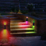 2 Lampes murales solaires N771, éclairage mural extérieur haut et bas, luminaire de jardin, lumière colorée, lumière chaude + blanche