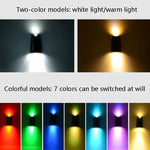 2 Lampes murales solaires N771, éclairage mural extérieur haut et bas, luminaire de jardin, lumière colorée, lumière chaude + blanche