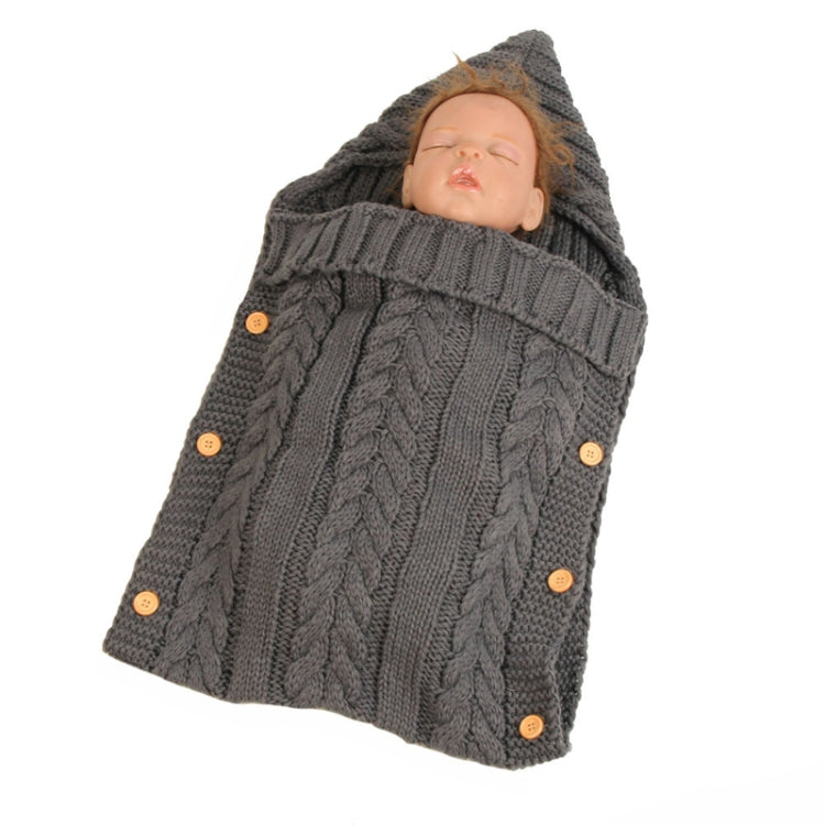 Zzsd0002 Sac de couchage en laine tricotée pour bébé automne/hiver avec boutons, couverture de photographie, sac de couchage pour poussette, Zzsd0002 Grand rouge, Zzsd0002 Gris foncé, Zzsd0002 Noir, Zzsd0002 Beige, Zzsd0002 Saphir, Zzsd0002 Blanc crème