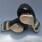 Gants de boxe Sanda pour combat libre à demi-doigts, noir et or