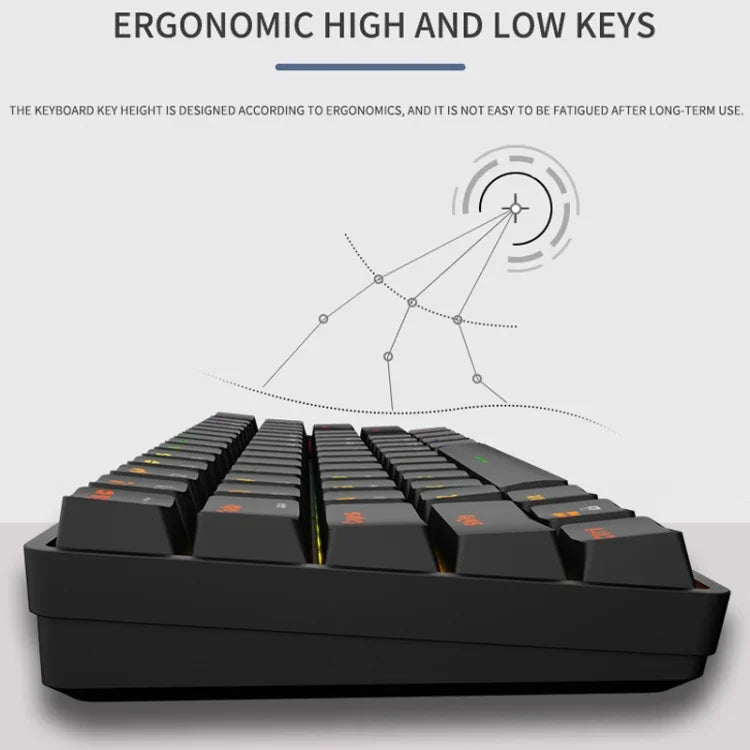 Clavier mécanique LEAVEN K28 61 touches RVB sans fil Bluetooth + filaire double mode pour jeux et bureau, longueur de câble : 1,5 m, Axe vert (blanc), Axe vert (bleu), Axe vert (rose), Axe rouge (blanc), Axe rouge (bleu), Axe rouge (rose), Axe thé (blanc)