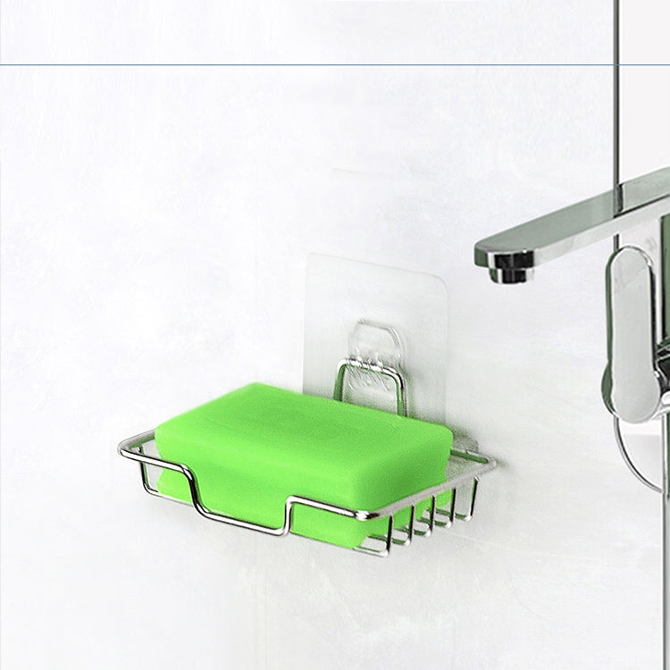 Support mural de rangement de savon de salle de bain en acier inoxydable, Style : Simple couche avec autocollant, Simple couche avec autocollant, Simple couche incurvée avec autocollant
