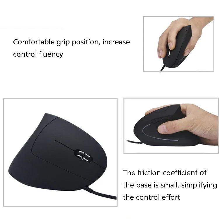 JSY-5 Souris USB filaire optique verticale à 6 boutons laser