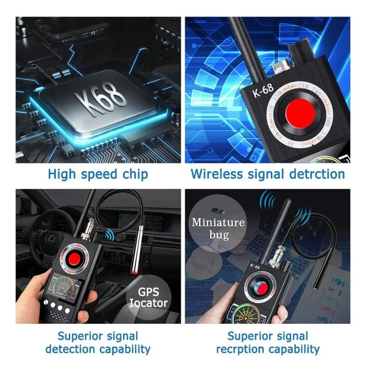 Détecteur de signal de caméra K68 Hôtel Anti-Intrusion, Anti-Localisation, Détection Automatique, Anti-Espionnage et Anti-Surveillance, K68