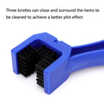 1 ensemble BG-7168 brosse de nettoyage pour vélo et moto brosse à chaîne à trois faces, couleur : bleu + petite brosse, 5 pièces rouges, 5 pièces bleues, 5 pièces noires, rouge + petite brosse, bleu + petite brosse