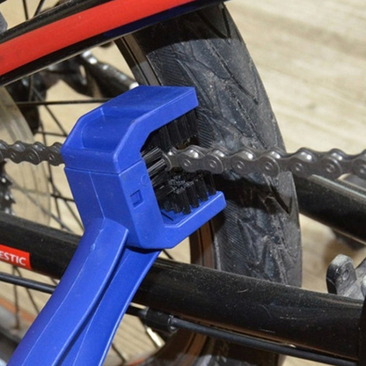 1 ensemble BG-7168 brosse de nettoyage pour vélo et moto brosse à chaîne à trois faces, couleur : bleu + petite brosse, 5 pièces rouges, 5 pièces bleues, 5 pièces noires, rouge + petite brosse, bleu + petite brosse