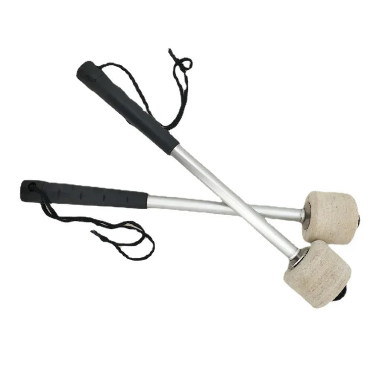 Accessoires de percussion : baguettes de batterie antidérapantes en feutre de laine et acier inoxydable pour s'entraîner à la grosse caisse.