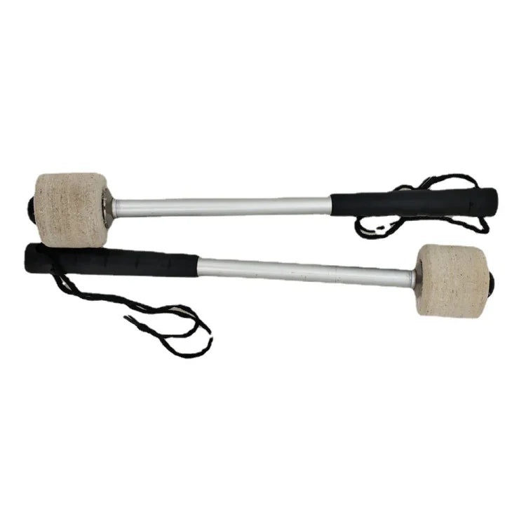 Accessoires de percussion : baguettes de batterie antidérapantes en feutre de laine et acier inoxydable pour s'entraîner à la grosse caisse.