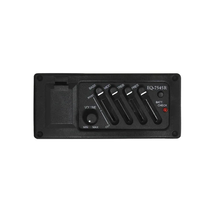 Égaliseur 4 bandes pour guitare EQ-7545R, compatible avec les guitares en bois et les micros modifiés. Accessoires pour instruments de musique.