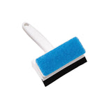 Brosse de nettoyage de vitres 2 en 1 avec brosse à poussière et raclette de nettoyage