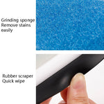 Brosse de nettoyage de vitres 2 en 1 avec brosse à poussière et raclette de nettoyage