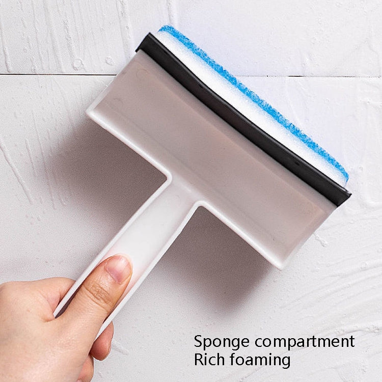 Brosse de nettoyage de vitres 2 en 1 avec brosse à poussière et raclette de nettoyage