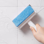 Brosse de nettoyage de vitres 2 en 1 avec brosse à poussière et raclette de nettoyage