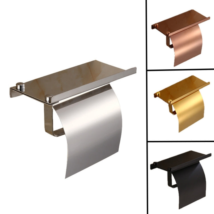 Porte-rouleau de papier en acier inoxydable 4103, support de téléphone portable, porte-serviettes en papier pour salle de bain d'hôtel, couleur : miroir, noir