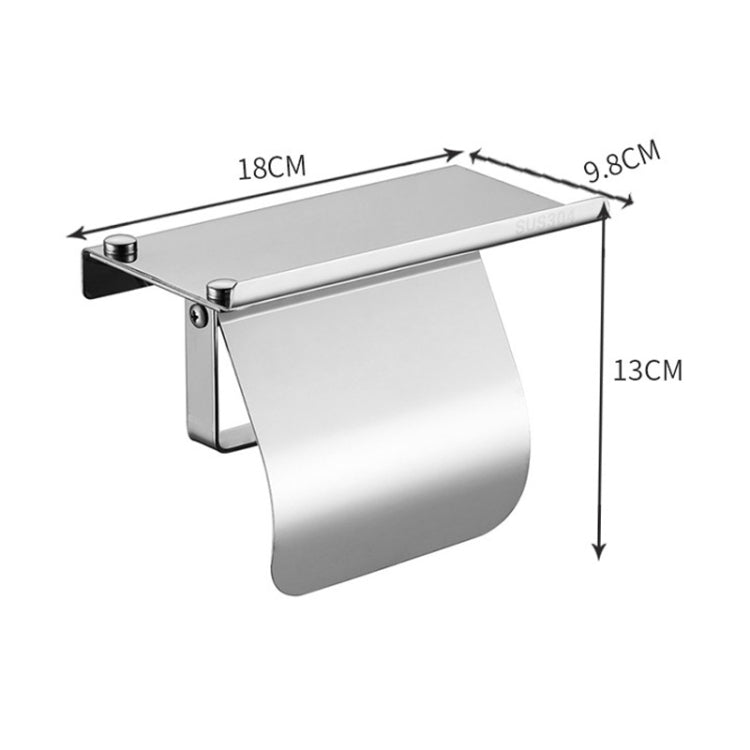 Porte-rouleau de papier en acier inoxydable 4103, support de téléphone portable, porte-serviettes en papier pour salle de bain d'hôtel, couleur : miroir, noir