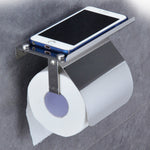 Porte-rouleau de papier en acier inoxydable 4103, support de téléphone portable, porte-serviettes en papier pour salle de bain d'hôtel, couleur : miroir, noir