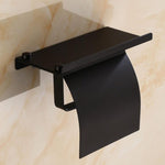 Porte-rouleau de papier en acier inoxydable 4103, support de téléphone portable, porte-serviettes en papier pour salle de bain d'hôtel, couleur : miroir, noir