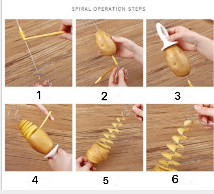 Coupe-frites Tornado, trancheuse en spirale pour pommes de terre, outils de cuisson pour chips de pommes de terre, coupe-spirale pour pommes de terre