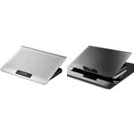 Ventilateur radiateur en alliage d'aluminium ICE COOREL pour ordinateur portable, support de refroidissement silencieux pour notebook, argent spatial, noir or tungstène, six ventilateurs argent spatial, six ventilateurs noir or tungstène