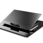Ventilateur radiateur en alliage d'aluminium ICE COOREL pour ordinateur portable, support de refroidissement silencieux pour notebook, argent spatial, noir or tungstène, six ventilateurs argent spatial, six ventilateurs noir or tungstène