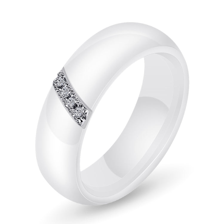 Bague simple en nano-céramique, en acier titane avec zircon, 10, 7, 8, 9, 6