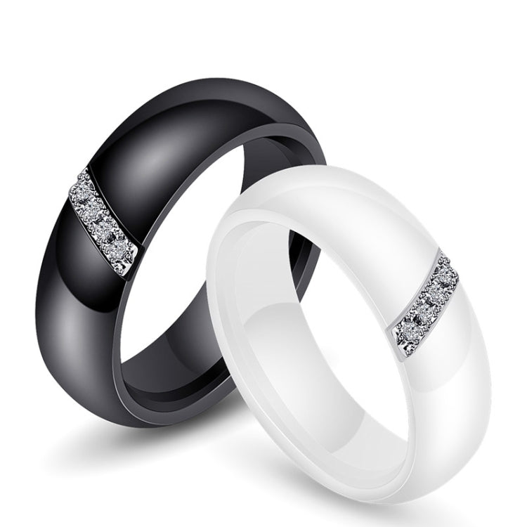 Bague simple en nano-céramique, en acier titane avec zircon, 10, 7, 8, 9, 6