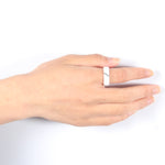 Bague simple en nano-céramique, en acier titane avec zircon, 10, 7, 8, 9, 6
