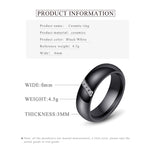 Bague simple en nano-céramique, en acier titane avec zircon, 10, 7, 8, 9, 6