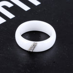 Bague simple en nano-céramique, en acier titane avec zircon, 10, 7, 8, 9, 6