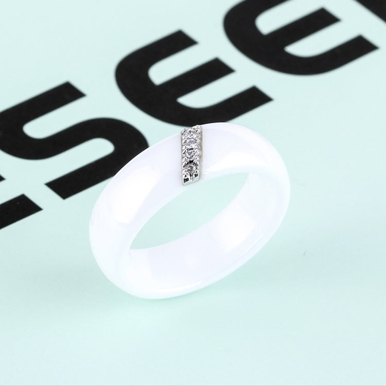 Bague simple en nano-céramique, en acier titane avec zircon, 10, 7, 8, 9, 6