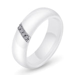 Bague simple en nano-céramique, en acier titane avec zircon, 10, 7, 8, 9, 6