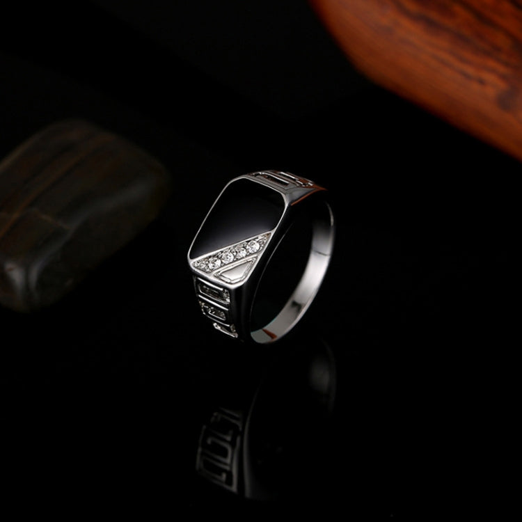 Bagues classiques en émail et strass pour homme, tailles 7, 8, 9, 10, 11, 12