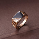 Bagues classiques en émail et strass pour homme, tailles 7, 8, 9, 10, 11, 12