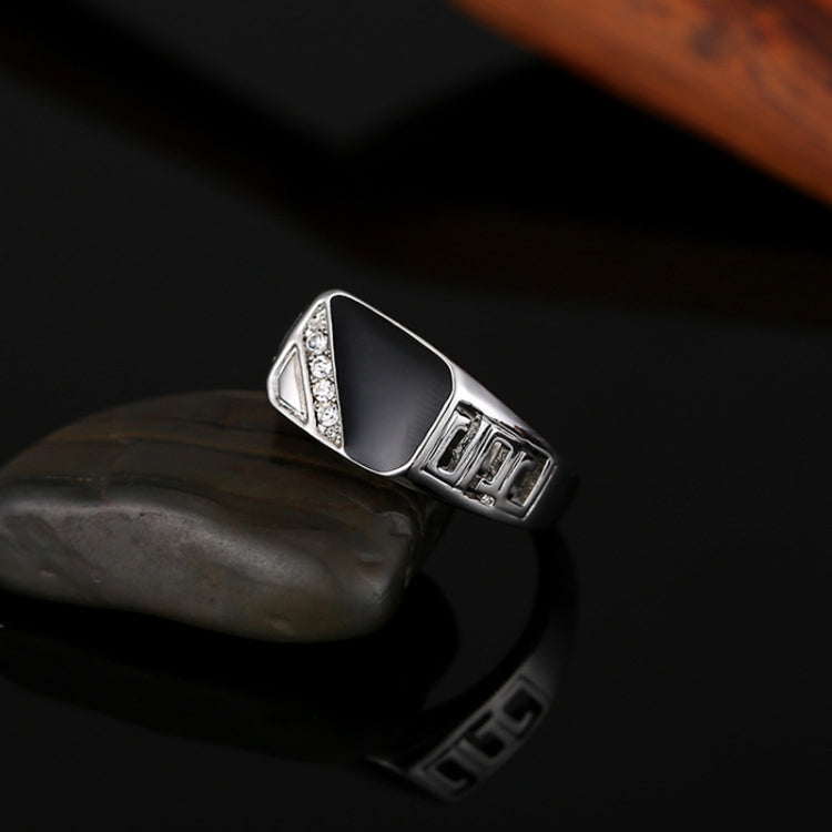 Bagues classiques en émail et strass pour homme, tailles 7, 8, 9, 10, 11, 12