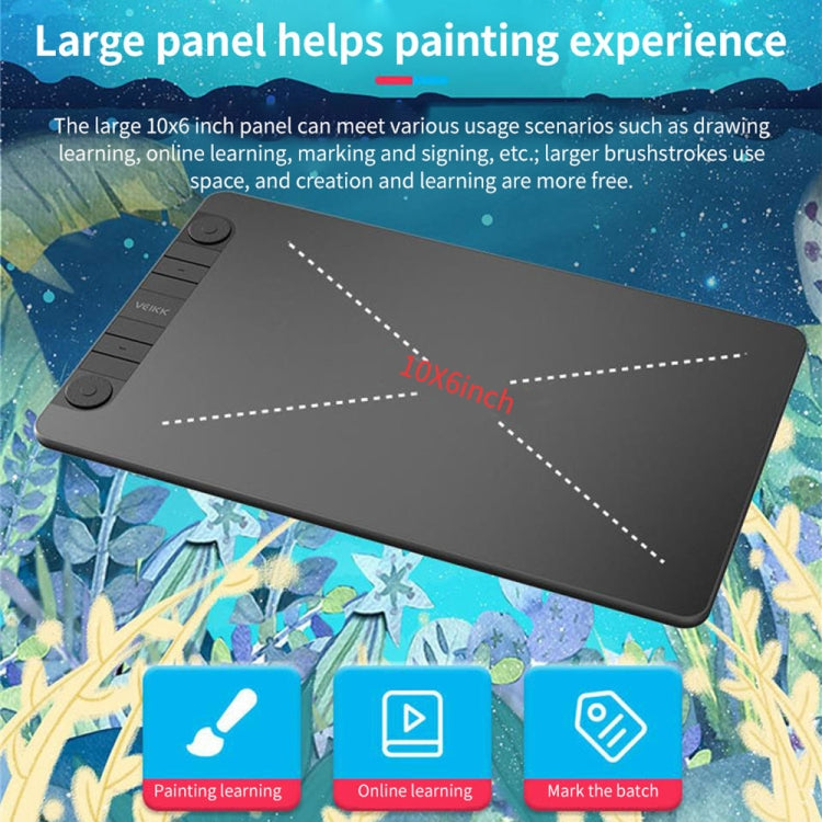 Tablette numérique VEIKK VK1060PRO, tablette de dessin électronique pour peinture à la main, peut être connectée à un téléphone portable, VK1060PRO