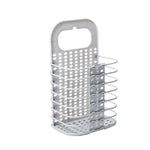 Panier à linge sale mural pliable sans perforation pour salle de bain domestique, panier de rangement pour jouets, blanc, gris