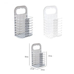 Panier à linge sale mural pliable sans perforation pour salle de bain domestique, panier de rangement pour jouets, blanc, gris