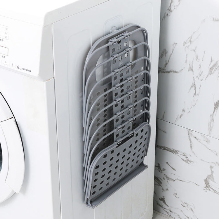 Panier à linge sale mural pliable sans perforation pour salle de bain domestique, panier de rangement pour jouets, blanc, gris