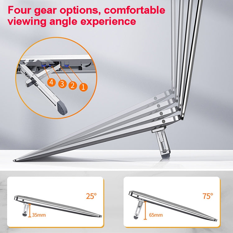 Oatsbasf K01 Support Réhausseur de Bureau Réglable en Alliage d'Aluminium avec Radiateur, Support Pliant pour Ordinateur Portable